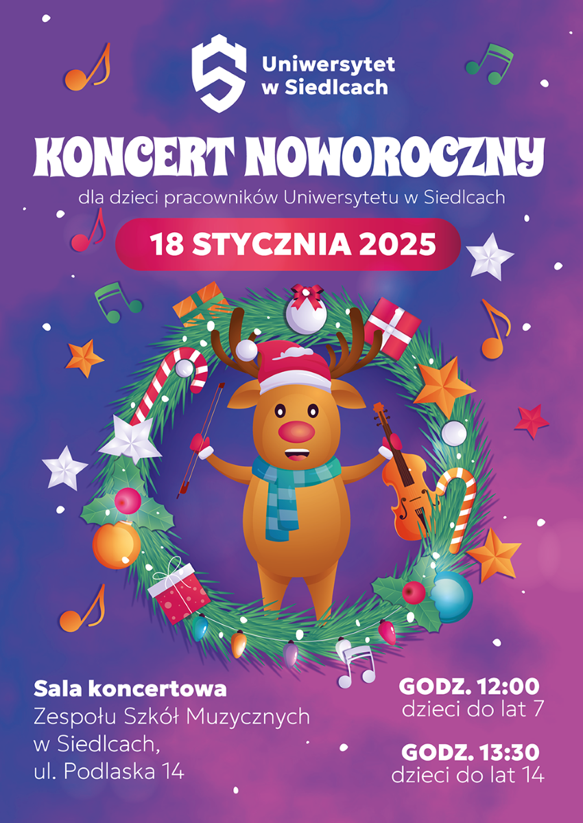 plakat zapraszający na choinkę dla dzieci