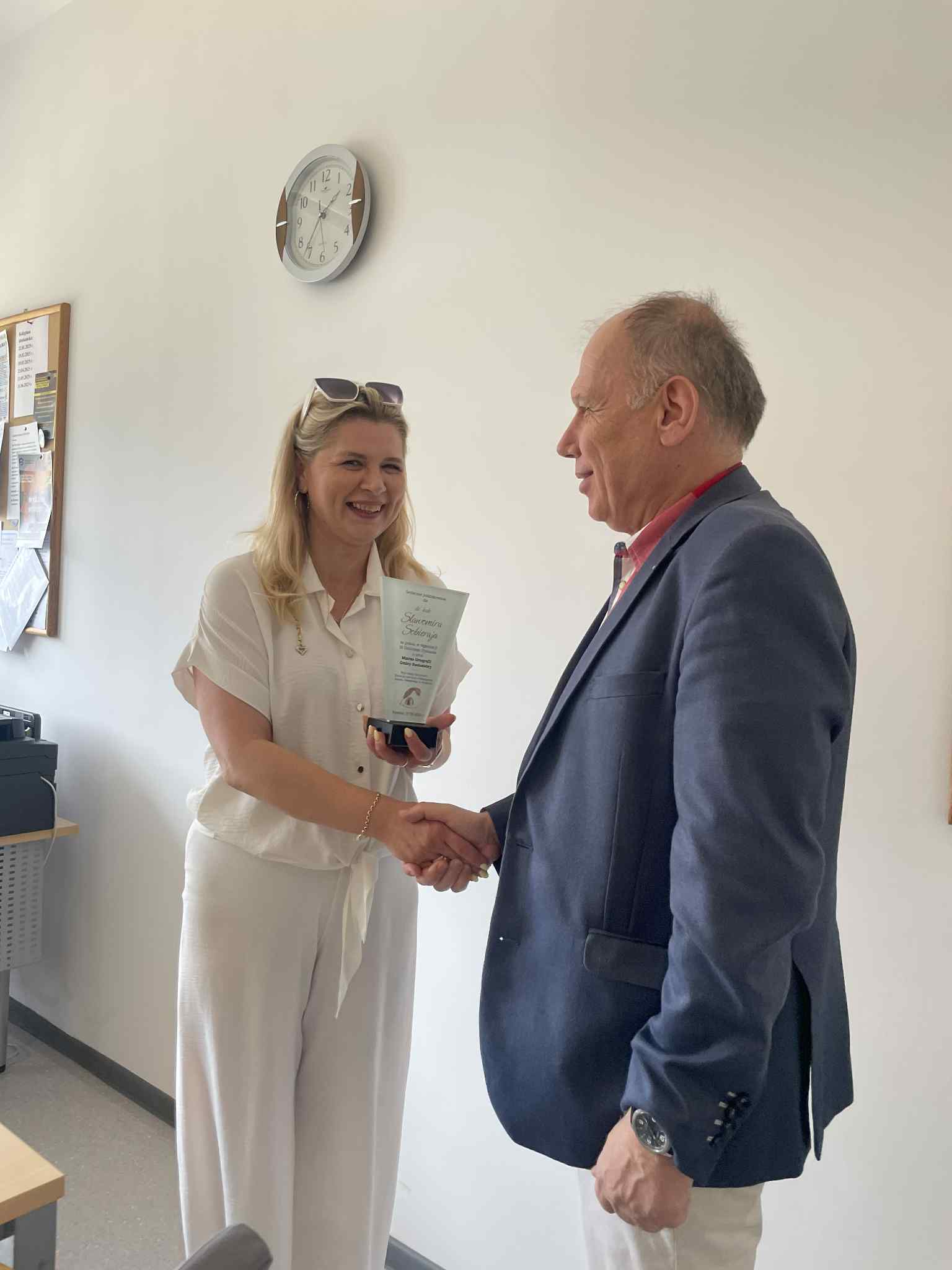 Na zdjęciu dr hab. Sławomir Sobieraj, prof. uczelni, mgr Monika Głuchowska