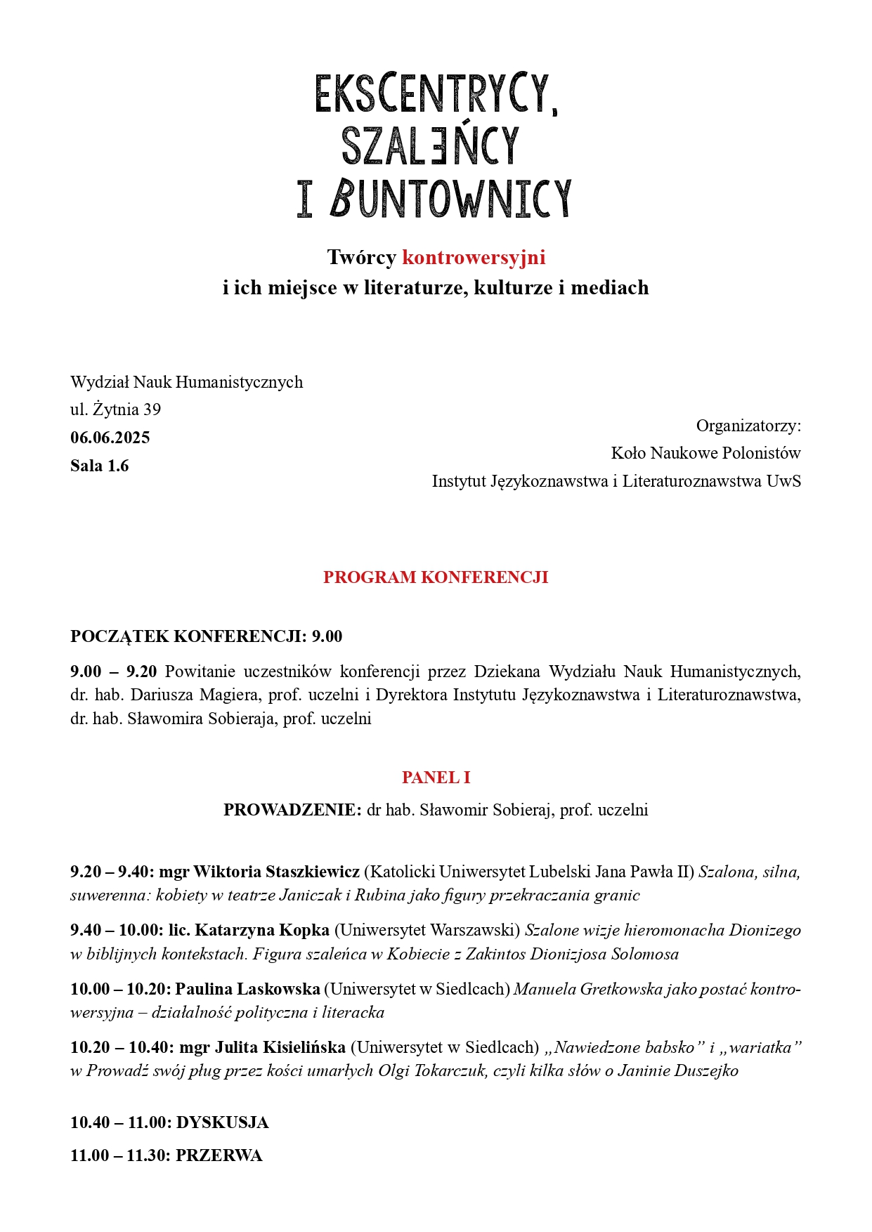 Program konferencji 